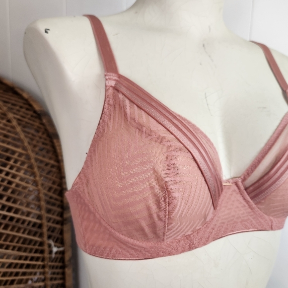 Freya Tailored High Apex Bra Ash Rose Pink Underwire Unpadded Mesh Size 30D 4011 - Picture 3 of 7